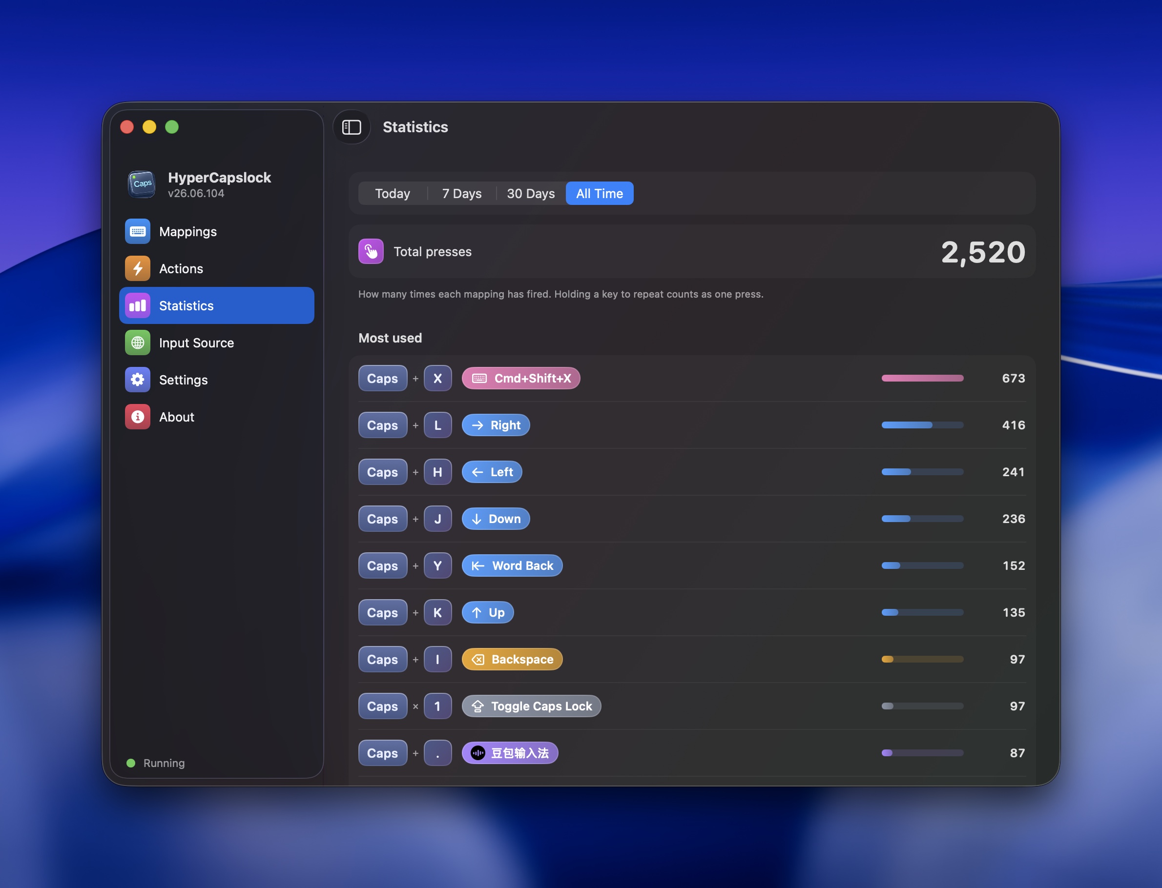 HyperCapslock screenshot 2